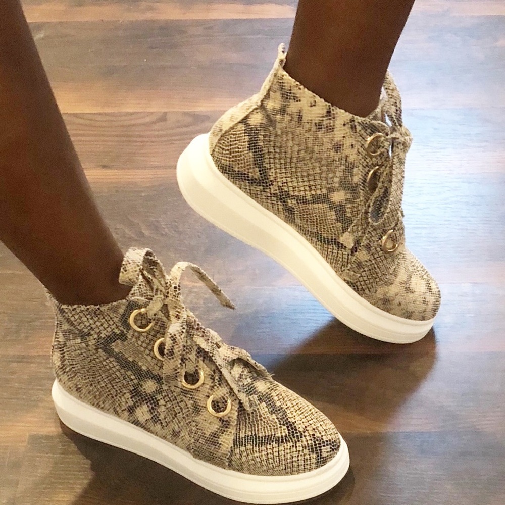 Snake skin style shoes